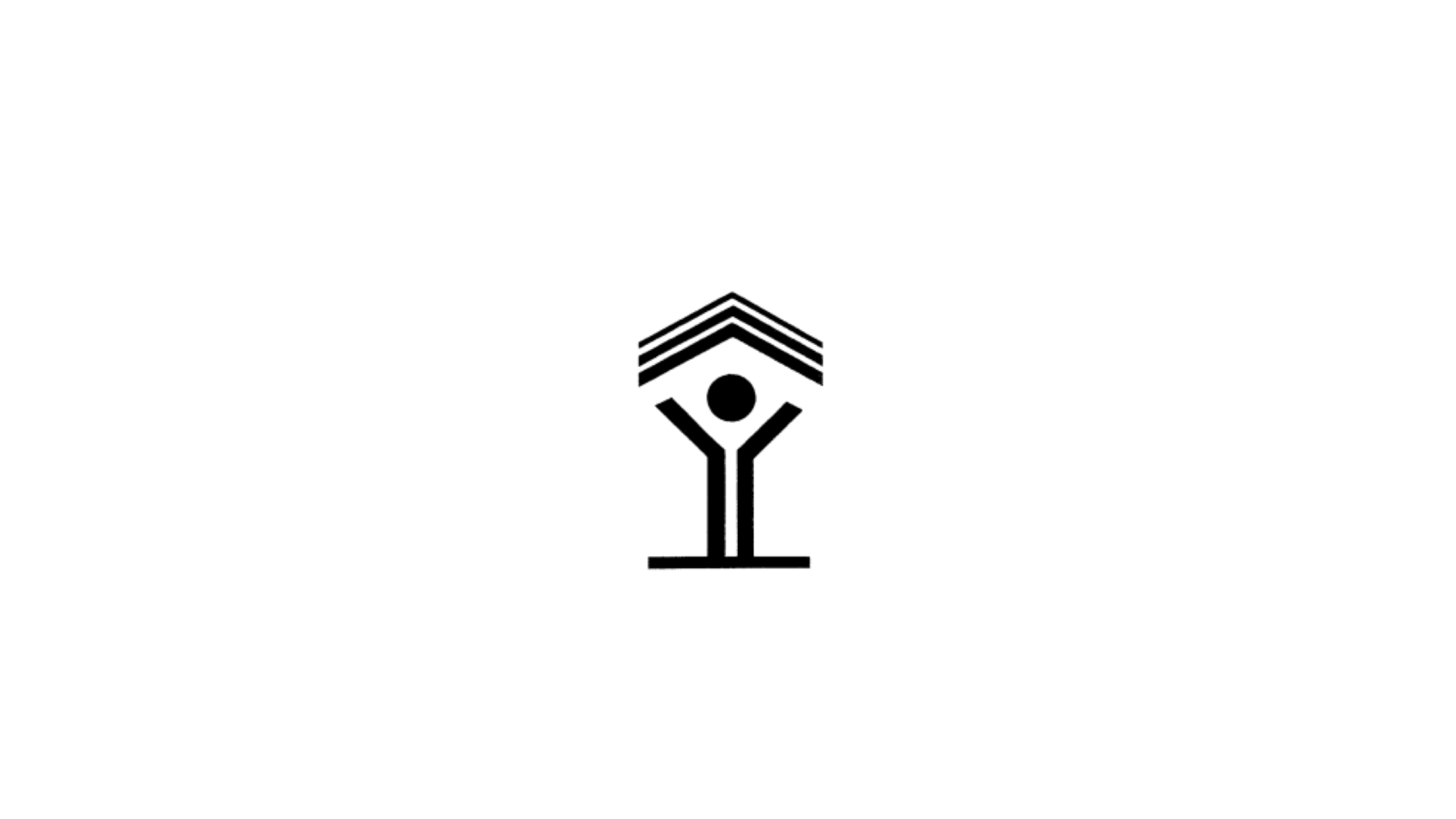 Timmins Care Icon depicting a person with raised arms under a roof-like structure formed by four horizontal lines. Cochrane District Social Services Administration Board