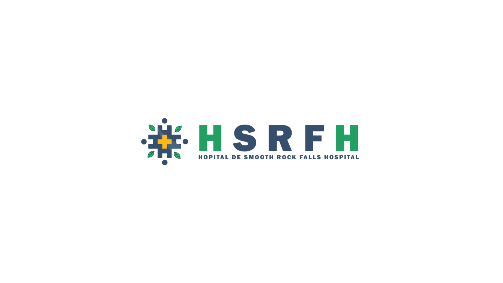 Timmins Care Logo of Hôpital de Smooth Rock Falls Hospital (HSRFH) featuring the hospital's acronym and a design with interconnected dots forming a cross. Cochrane District Social Services Administration Board