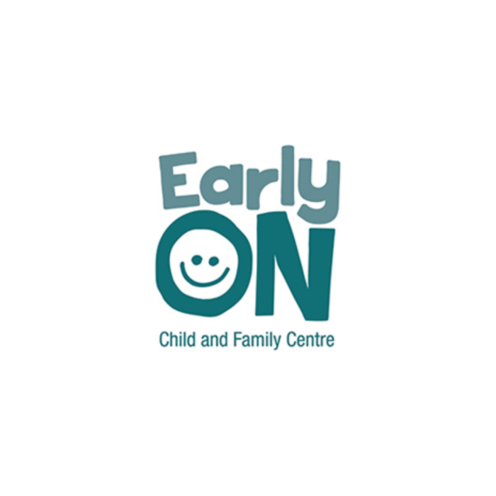 Timmins Care Logo of EarlyON Child and Family Centre in teal with a smiley face within the letter O on a white background. Cochrane District Social Services Administration Board